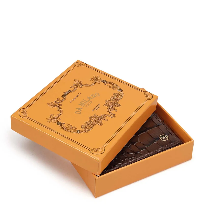 Da Milano Walnut Croco Leather Ladies Wallet - Walnut for Women | Best Price UAE
